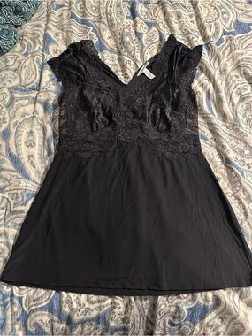 Soma Black Lace-Top Chemise